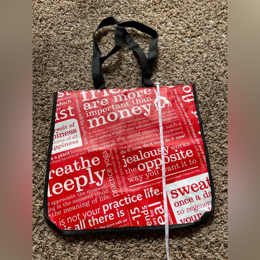 Lululemon Classic Large Red Quote Reusable Bag - Picture 4 of 4